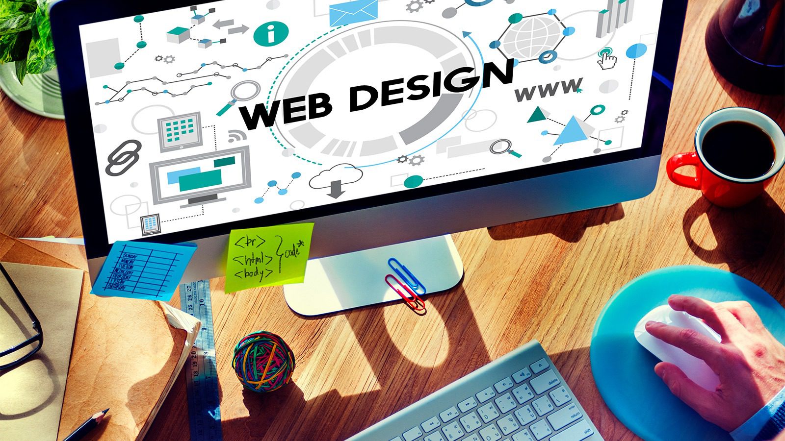 Illustrasjon av webdesign av nettside